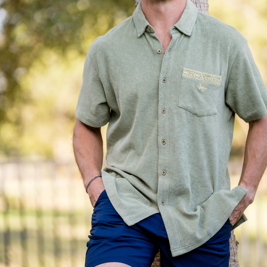 Terlingua Terry Cloth Shirt - Agave Green